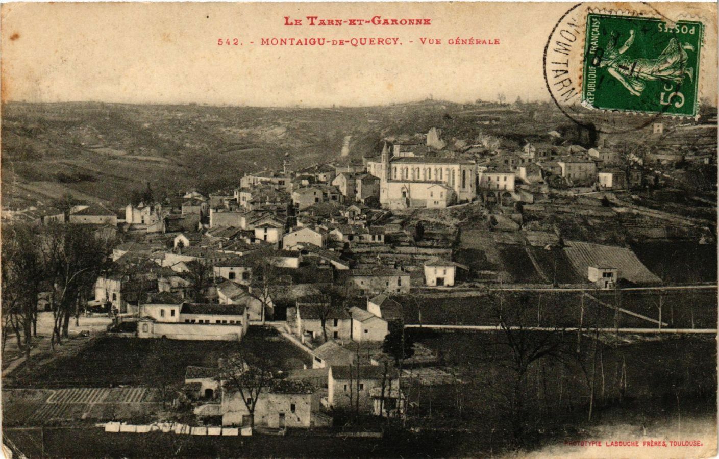 carte postale ancienne de Montaigu de Quercy